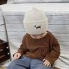 Children's Woolen Hats Korean Embroidered Dogs Cute Fashionable Casual and Warm Pullover Sweaters Knitted Hats for Boys and Girls