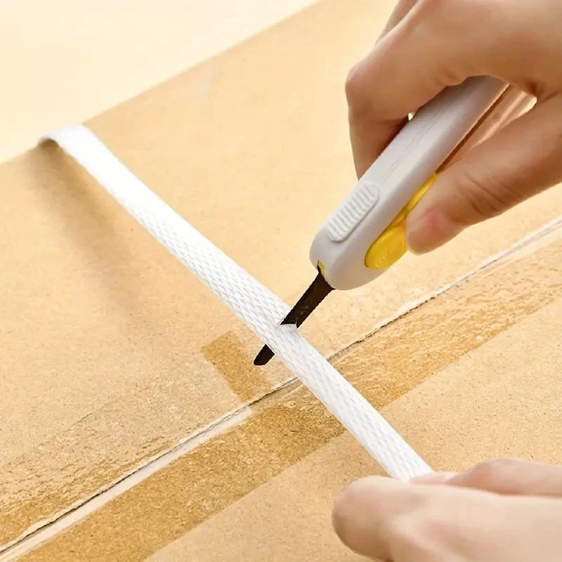 1PCS Magnetic Mini Box Cutter Utility Knife Portable Box Cutter Letter Opener Paper Cutter Retractable Blade Durable ABS Material