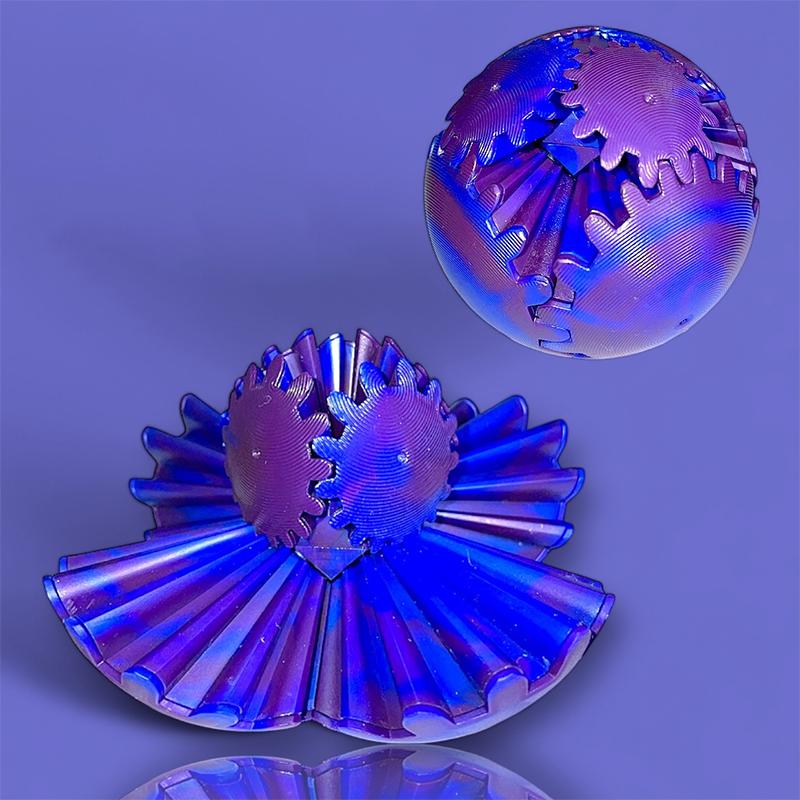3D Printed Gear Ball Spin Ball Or Cube Fidget Toy,Gear Ball Pop Fidget Toy,Gear Toy For Stress And Anxiety Relaxing,Gear Sphere