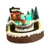 Christmas Scene Village House Building Rotating for Indoor Bedroom Ornament