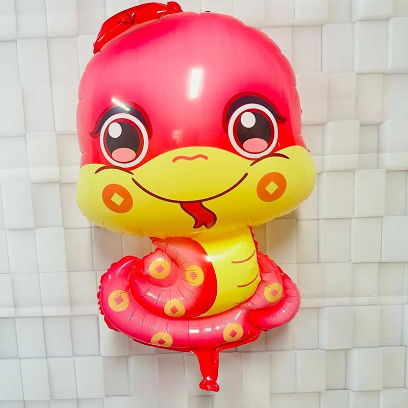 

Китайские воздушные шары в виде змеи 2025 года, зодиакальный китайский Новый год, детский подарок, воздушный шар, украшение для вечеринки, домашний декор красный