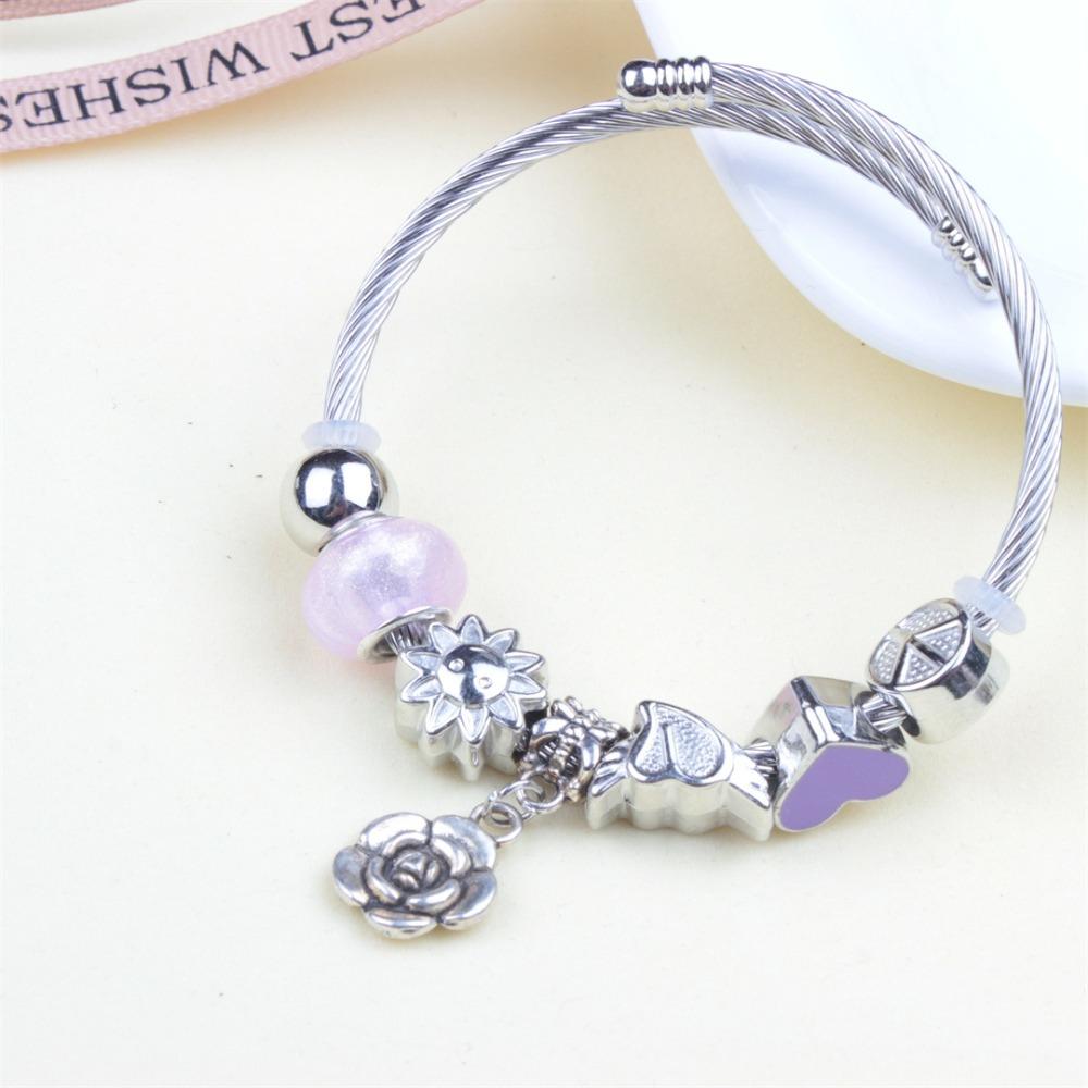 Beaded Bracelet Bangle Multi Element Stainless Steel Copper Alloy Open Spring Snake Bone Chain