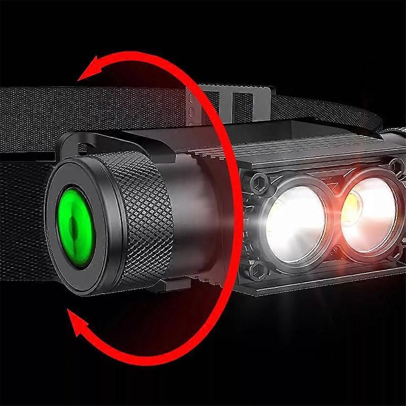 High Intensity Charging Headlamp Waterproof for Camping, Outdoor Fishing, and Cycling with Focusing LED Head Mounted Flashlight