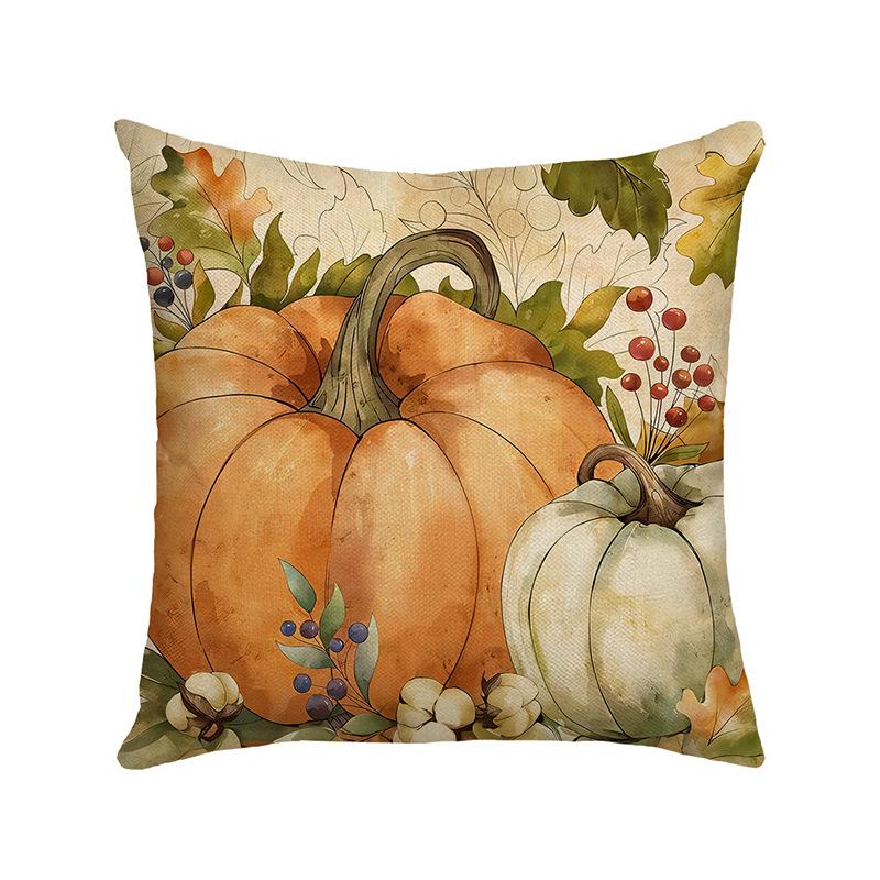 Autumn Letter Print Bedside Pillow Pillow B&B Living Room Sofa Letter Pumpkin Car Pillow Case