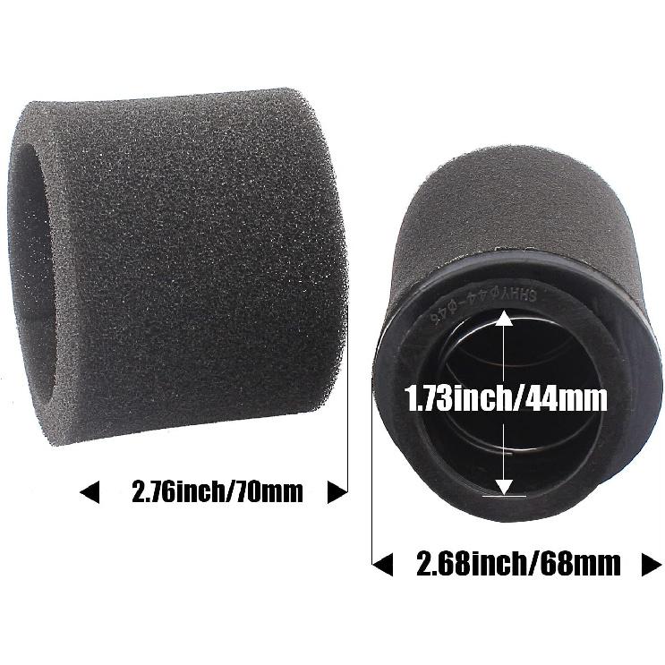 2Pcs Universal 44mm 45mm 46mm Angled Double Foam Pod Performance Filter 50cc 70cc 90cc 110cc 125cc ATV Quad Scooter Go Kart Moped Pit Dirt Pocket