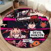 Chainsaw Man Round Area Rug Carpet Rug For Living Room Bedroom Sofa Playroom Decor Nonslip Floor Mat