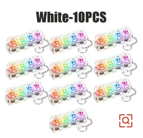 Led Light-Up Keychain Keyboard Clickable Button Fidget Toy For Stress Anxiety Relief Portable Desk Accessory Office Decor Gift