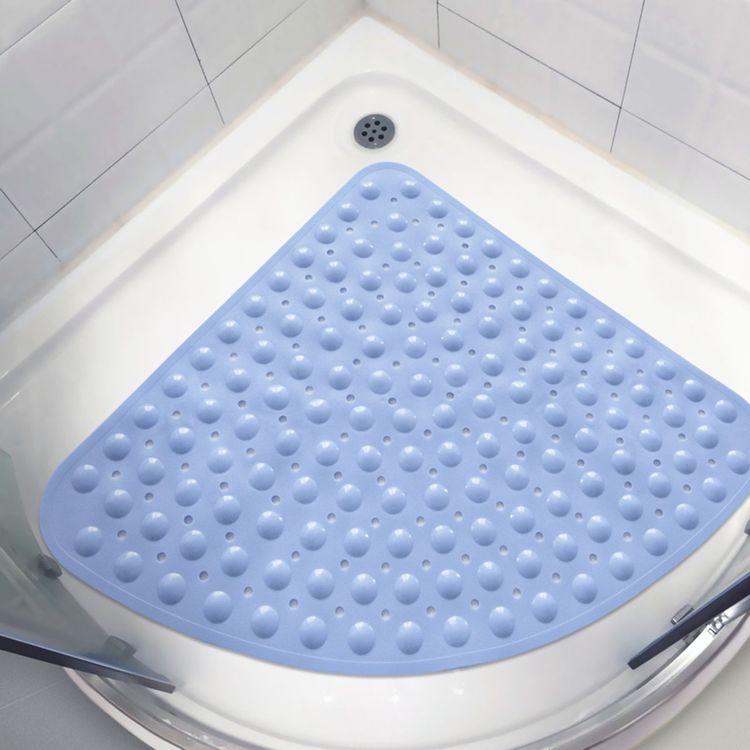 Durable Triangle Sector Bath Mat, Anti-Slip & Machine Washable Shower Floor Mat, Slip Resistant Safe Mat for Bathtub Bathroom
