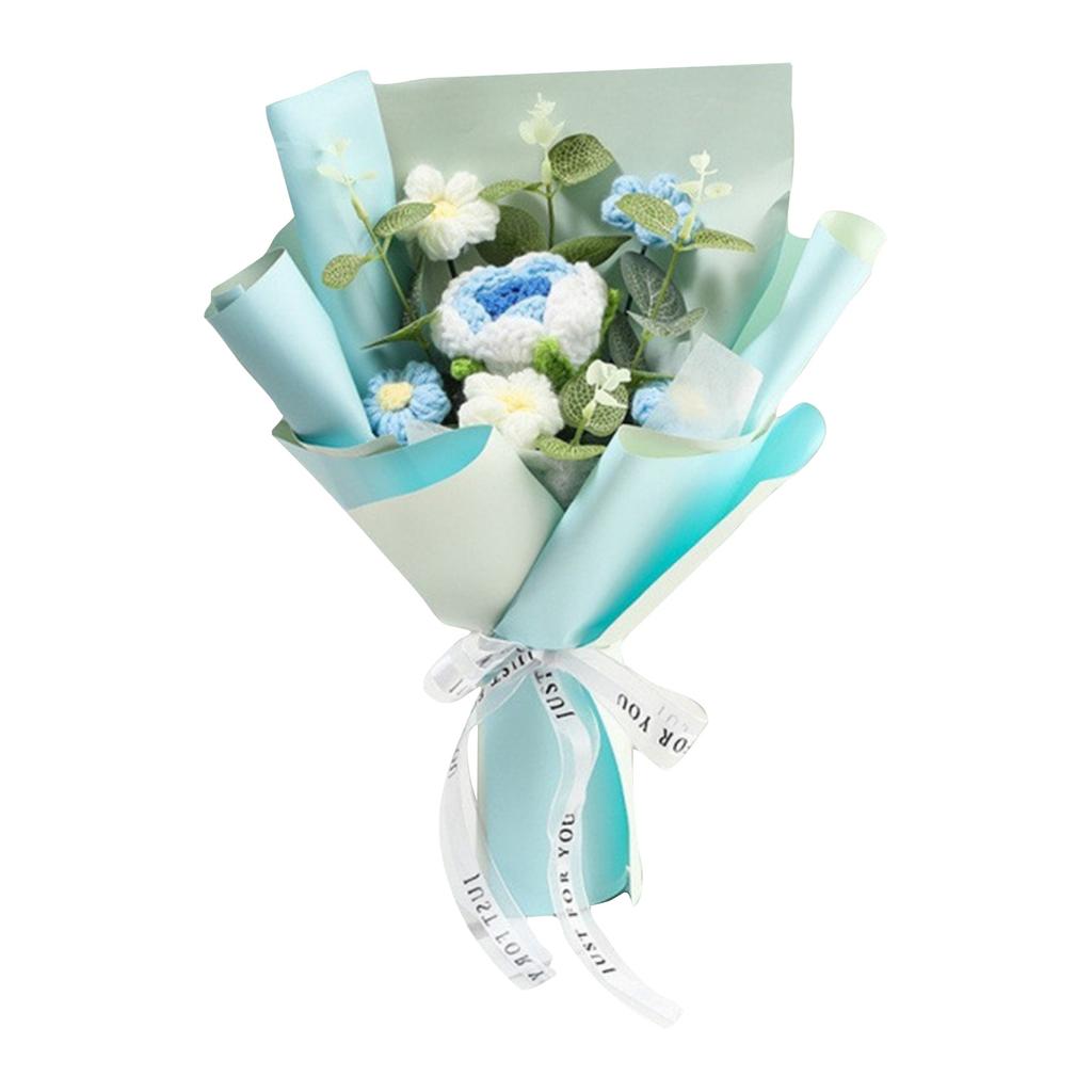 Crochet Flower Bouquet, Hand-woven Rose Crochet Flowers, Suitable For Home Decoration, Birthdays, Mother's Day And Valentine's Day