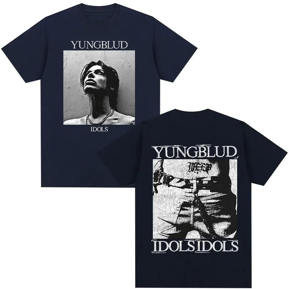 Singer Yungblud Idols Album Tour T Shirt Unisexs Wounisex Clothing Hip Hop Short Sleeve Tshirts Oversized Casual Cotton Tshirt Blac