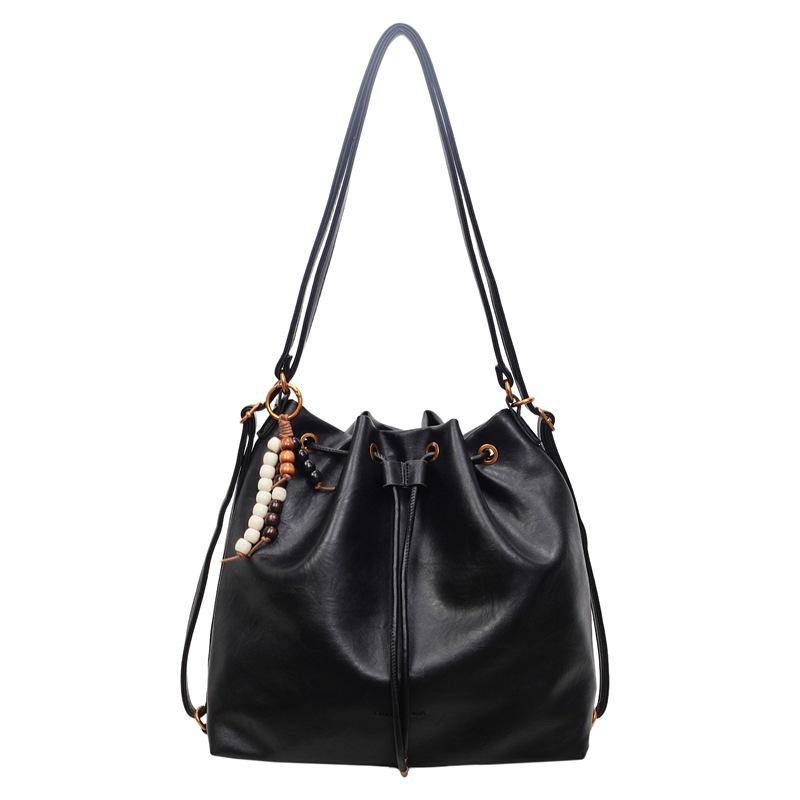 Retro Foreign Style Messenger Bag Bucket Bag Large Capacity Bag Women's 2025 Autumn New Trendy Fashion Simple Shoulder Bag