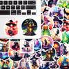 50pc/pack  Halloween Gothic Aesthetic Stickers, Waterproof Retro Witch Stickers DIY Decorative Stickers for Phone Bag Kettle Kid