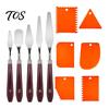 Artist Scraping Tool Kit 5Pcs Palette Knife with 6 Paint Scraper, Stainless Steel Spatula Professional Art Supply Spatulas Knife, Oil Metal Knives for