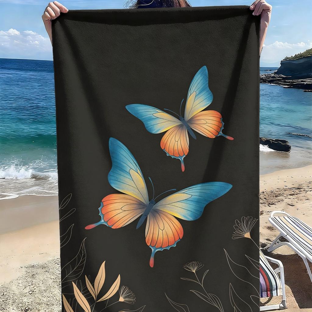 3D Butterfly Beach Towel 31.5x63 Inch Soft Microfiber Quick Dry Sand Free Summer Bath Towel for Swimming Pool Ocean Accessories