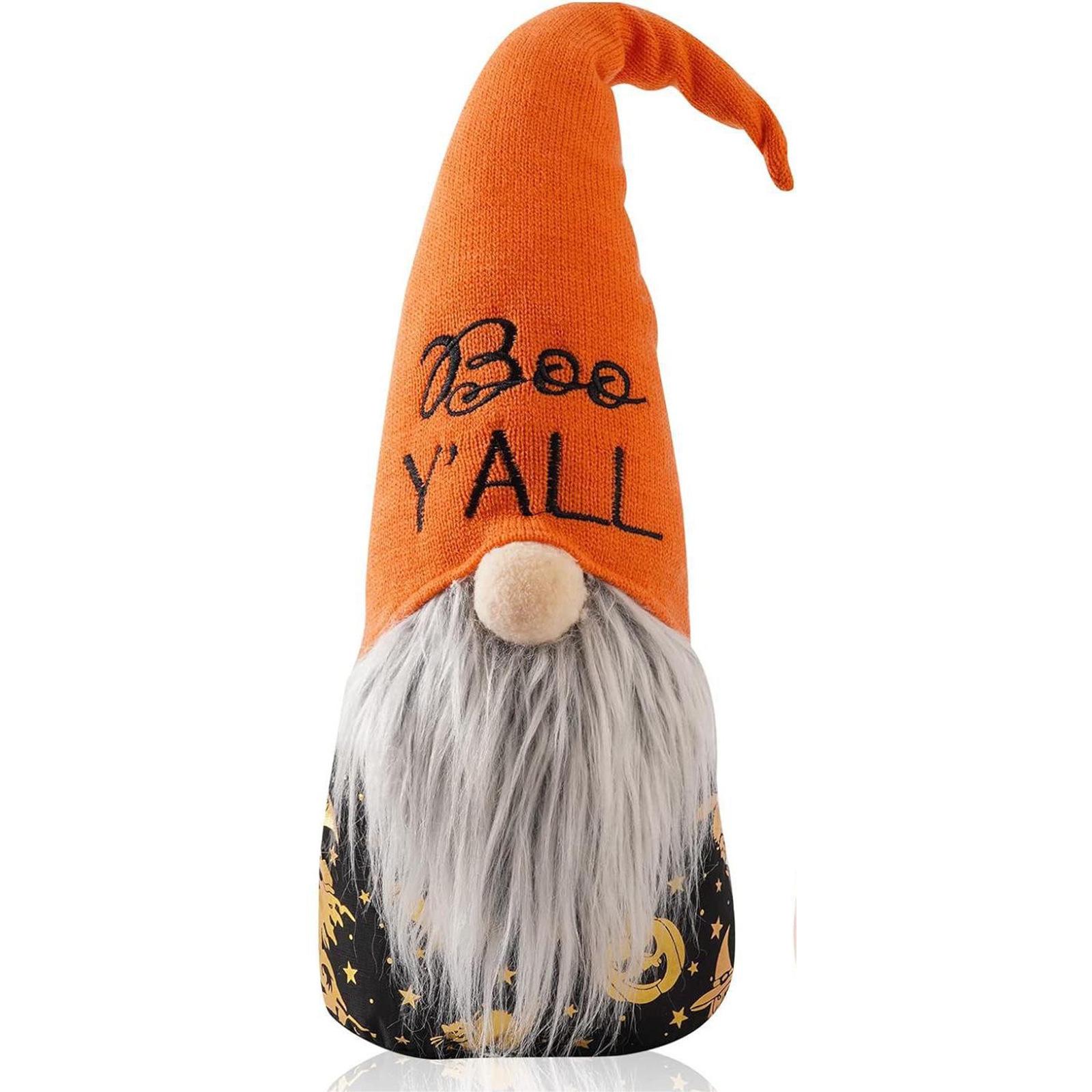 Orange Halloween Pendant: Embroidered Faceless Rudolph Doll
