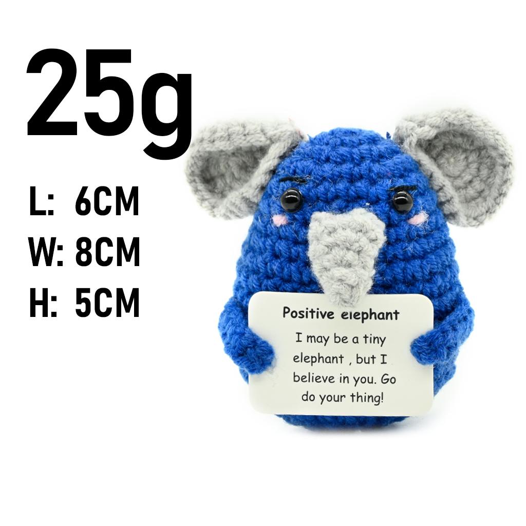 AnimalSeries-Positive Energy WildAnimals Crochet Doll Handmade Knitted Decor Ornament Encouragement Card Mini Desk Decor Gift
