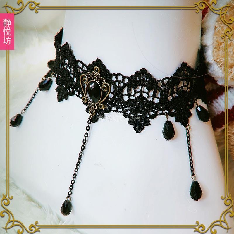Gotischer Palast Retro Lolita Schlüsselbein-Halskette - Dunkle Stil-Accessoires für Damen