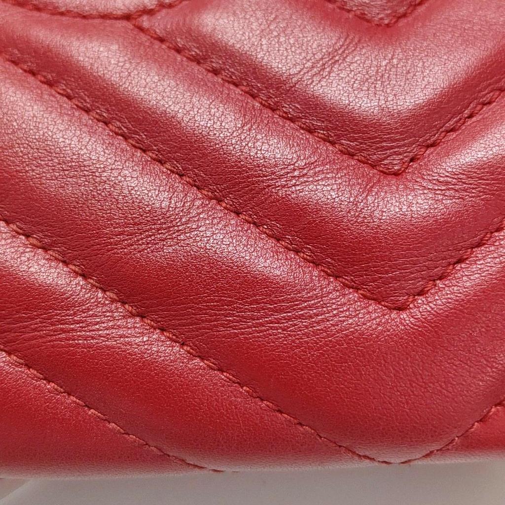 [Pre-Owned] Gucci GG Marmont Small Matelassé Shoulder Bag 'Red' - Good #44IV2R