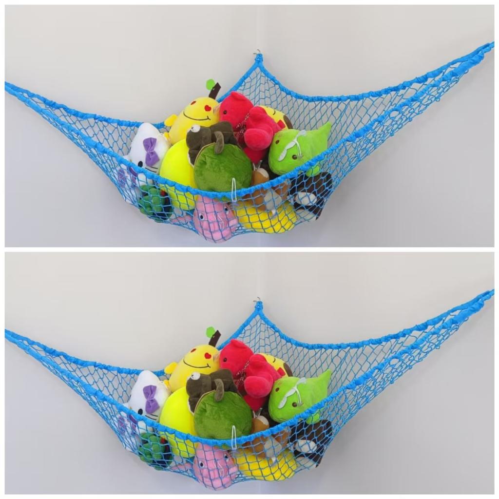 Spacious Soft Toy Hammock - Corner Storage Net for Plush Animals (Available In 4 Colors) - Sturdy Hanging Organizer