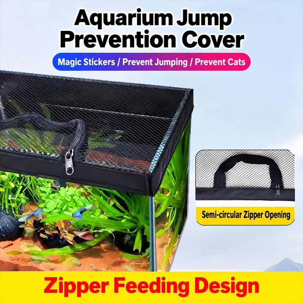 Black Aquarium Mesh Cover Fine Mesh Aquarium Anti-jump Net Home Aquariums