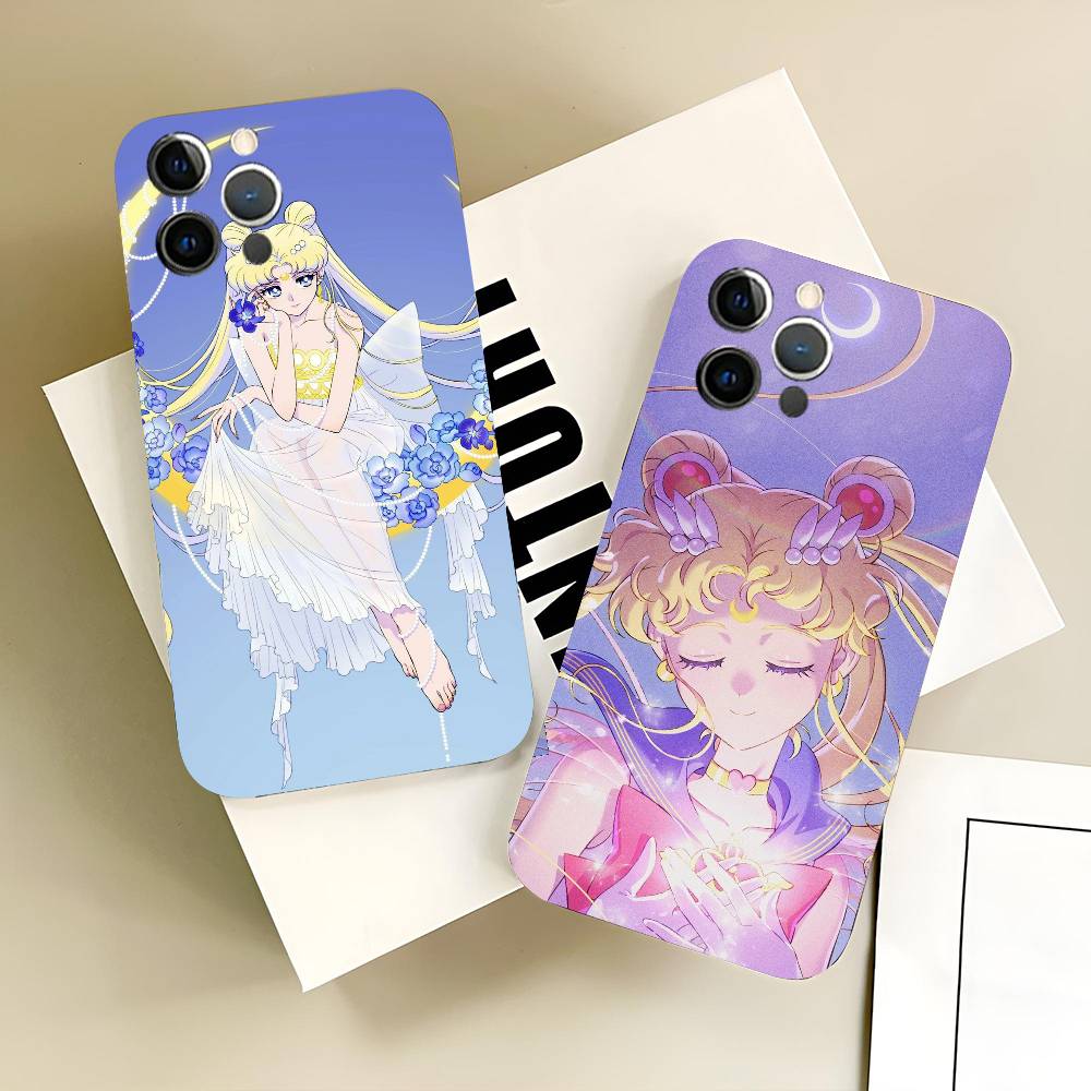 T-Tsukino U-Usagi Brave Cartoon Girl Sailor M-Moon Phone Case Silicone Soft For IPhone 17 Air 16 15 14 13 12 11 Plus Pro Max Plu
