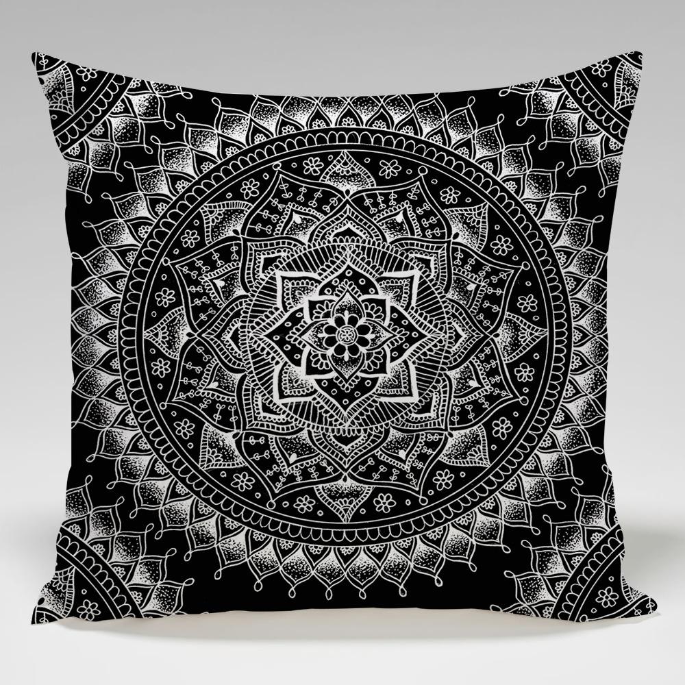 Mandala Geometric Pattern Throw Pillow Cover With Short Plush Print For Living Room Sofa Decoration Cushion Cover Pillow Covers