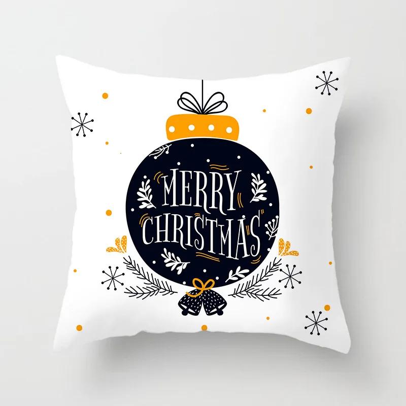 Christmas Cushion Cover Merry Christmas Decoration Pillowcases Santa Claus Throw Pillow Case Christmas Cushion Cover Navidad