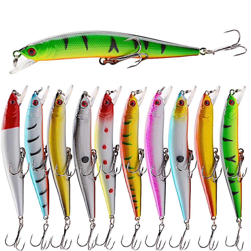 Colorful Rattling Minnow Lure: 10cm/8.3g Bass Simulation Bait with Ten Colors for Long Cast Fishing