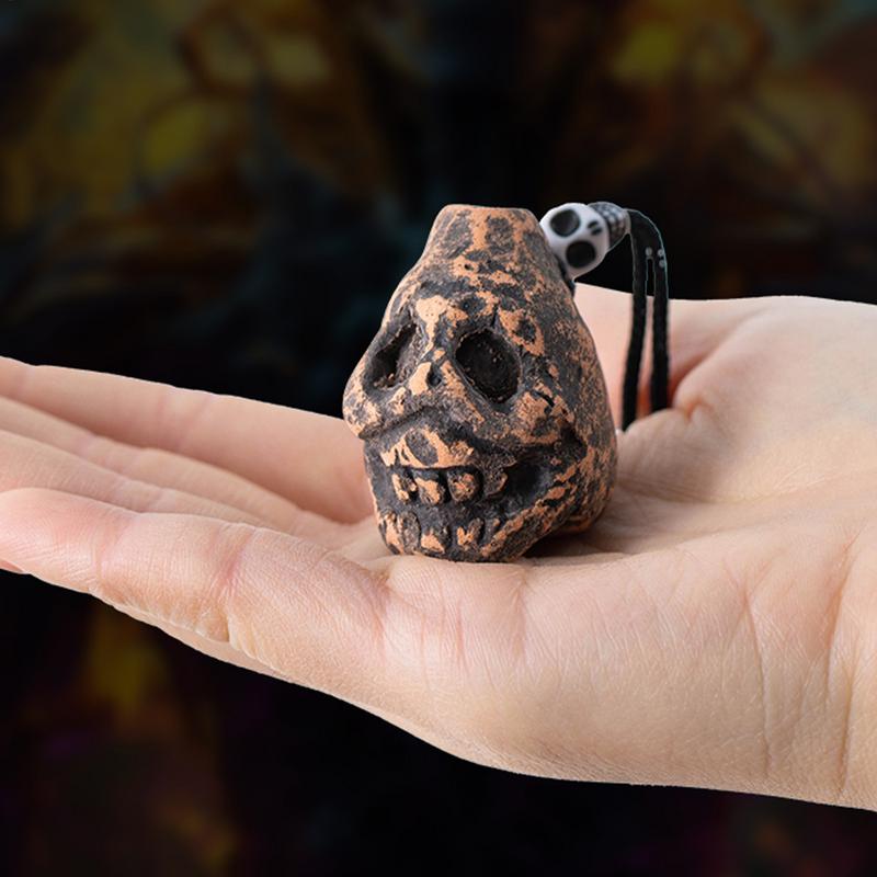 Death Whistle Screaming Whistle Instrument Skull Retro Aztec Death Halloween Loudest Whistle Outdoor Camping Emergency Whistle
