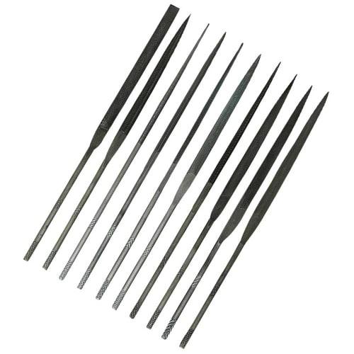 E-Value Precision Files, 10-Piece Set, for Precision Work on Iron, Aluminum, Plastic, and More