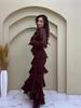European Elegant Winter 2025 Soft Flowing Long Sleeve Dress
