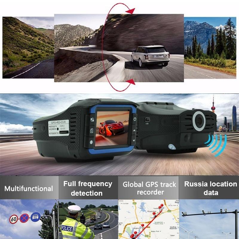 Car Dash Recorder VGR-3 Plush Anto DVR Camera Video 2 In 1 Rad Detector 150 Degree Lens