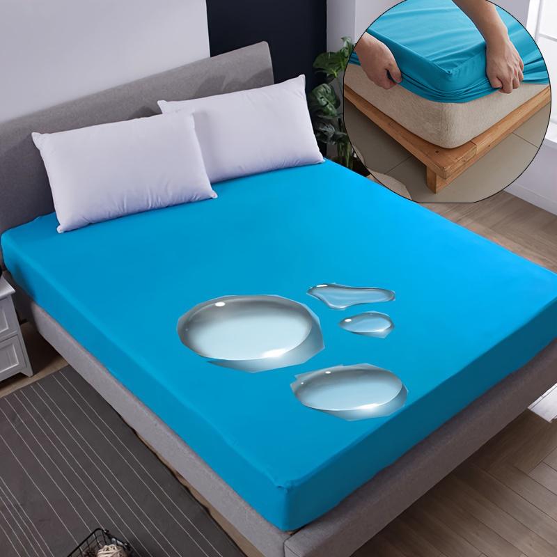 100% Waterproof Solid Bed Fitted Sheet Nordic Adjustable Mattress Covers Four Corners with Elastic Band Multi Size Bed Sheet