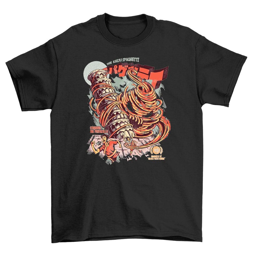 Spaghetti Kaiju Attack - Funny T-shirt Inception! Unleash the Noodle Monster On