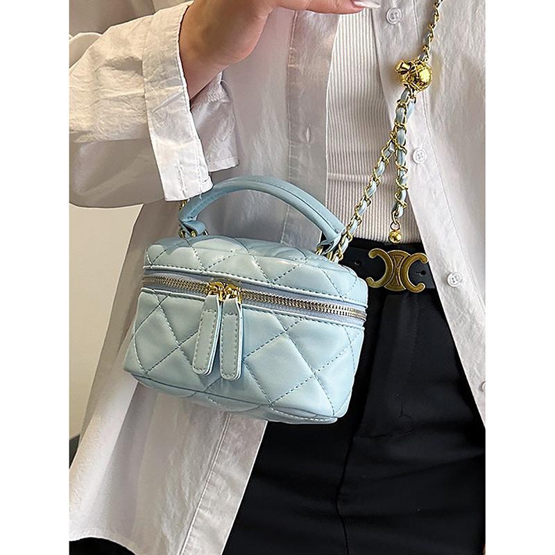 Bolso bandolera ligero de lujo con minicadena, pequeño, cuadrado, informal, sencillo, con diseño a cuadros, bonito y fresco para mujer.