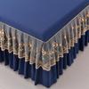 Lace Bed Skirt with Pillowcase Solid Color Bed Cover Skin-friendly Mattress Protector Cover Brushed Bed Linen for Home