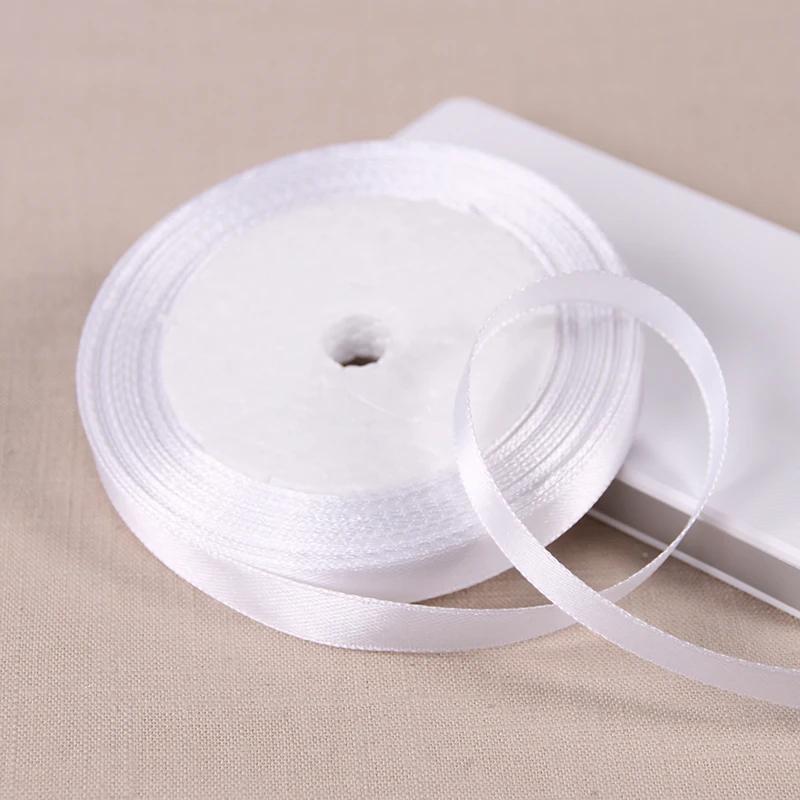 6mm 10mm 15mm 20mm 25mm 40mm 50mm White Single Face Satin Ribbons DIY Handmade Crafts Supplies Wedding Decoration Gift Wrapping