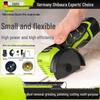 Shibaura Rechargeable Mini Angle Grinder: Compact, Multifunctional, Lithium-Ion with Cutting, Grinding, Cleaning Capabilities.