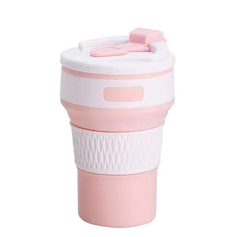 350ML/500ML Silicone Folding Cup Collapsible Mug With Cover Coffee Travel Outdoors Portable Water Drinking Tea Cups