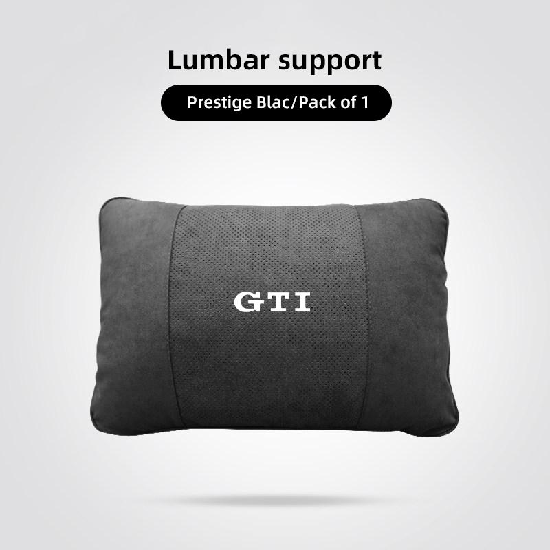 Car Suede Headrest Seat Neck Pillow Head Support For VW Tiguan Arteon Taigo Caddy CC e-up Golf Polo Passat Jetta Amarok Hub Cap