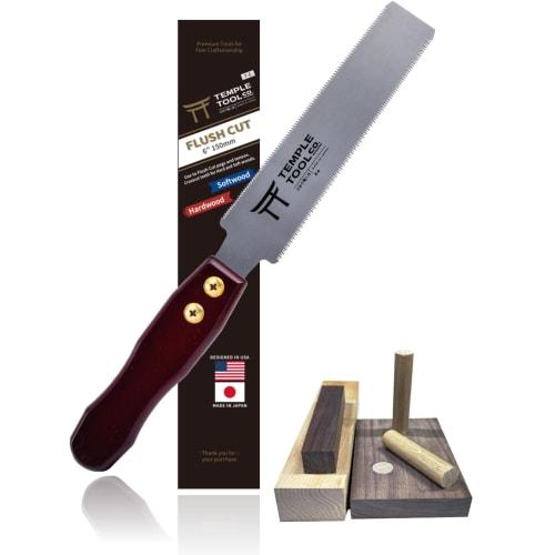 [Pod dohledem amerických DIY odborníků] Temple Tool Kolíková pila, 150 mm, Oboustranná, Vyměnitelné čepele, Přesná pila, Bez svorky, pro DIY dřevoobrábění