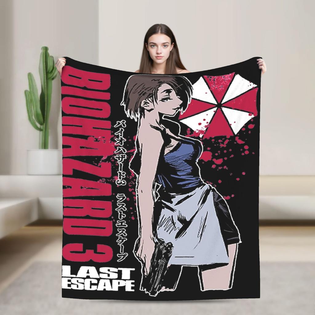 Leon Kennedy Blankets Resident Video Game Eviled Flannel Vintage Soft Throw Blanket for Home Spring/Autumn