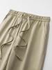 Men's Summer Lightweight Cotton-Linen Trousers with Elastic Waist and Straight Leg