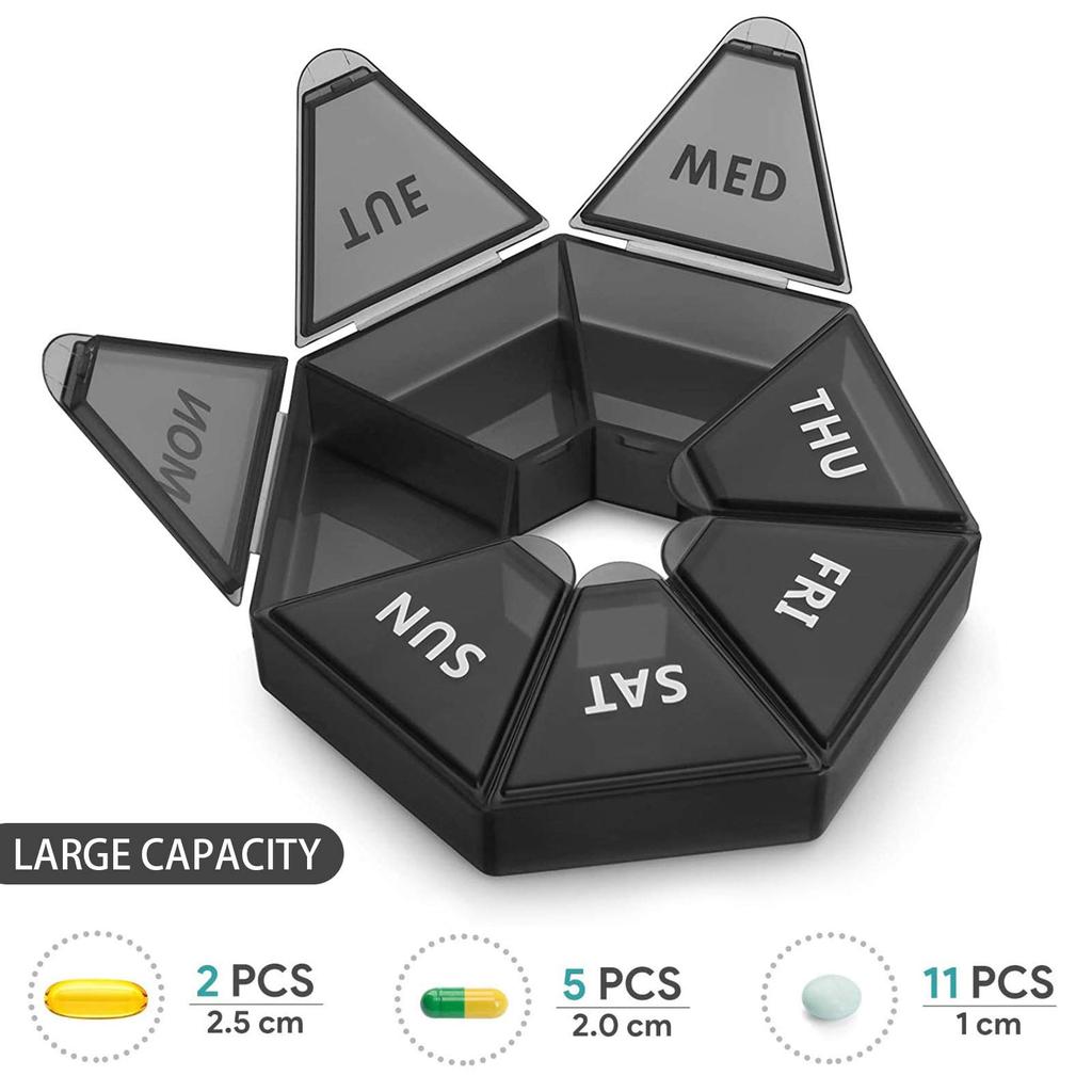 7 Day Pill Box Organizer Portable Travel Pill Storage Box Daily Medicine Pills Reminder For Travel Outdoor Accessories