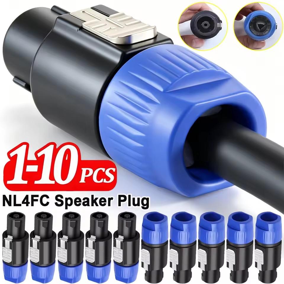 NL4FC Twist Lock 4 Pole Speaker Plug Connector Adapter Compatible for NL4FX NLT4X NL2FC for Amplifier Speaker Interconnect
