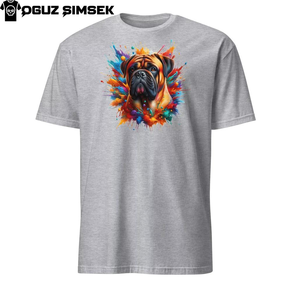 

Красочная унисекс футболка с бульмастифом | Яркая футболка с графикой собаки 3XL