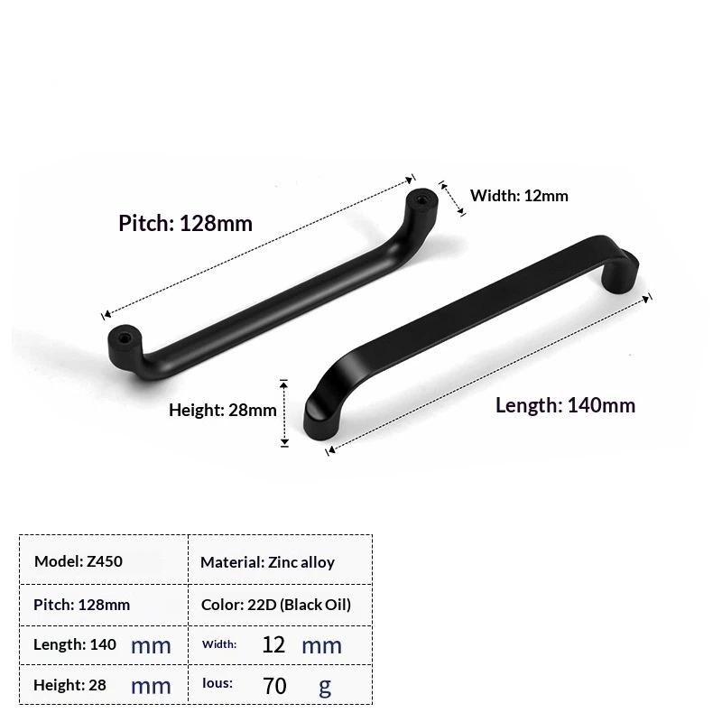 Modern Minimalist Black Zinc Alloy Cabinet Handle Wardrobe Drawer Single Hole Handle Furniture Hardware Accessories