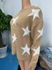 Dunhuang Women's Knit Sweater - Star Pattern, Round Neck, Long Sleeve, Casual Loose Fit.