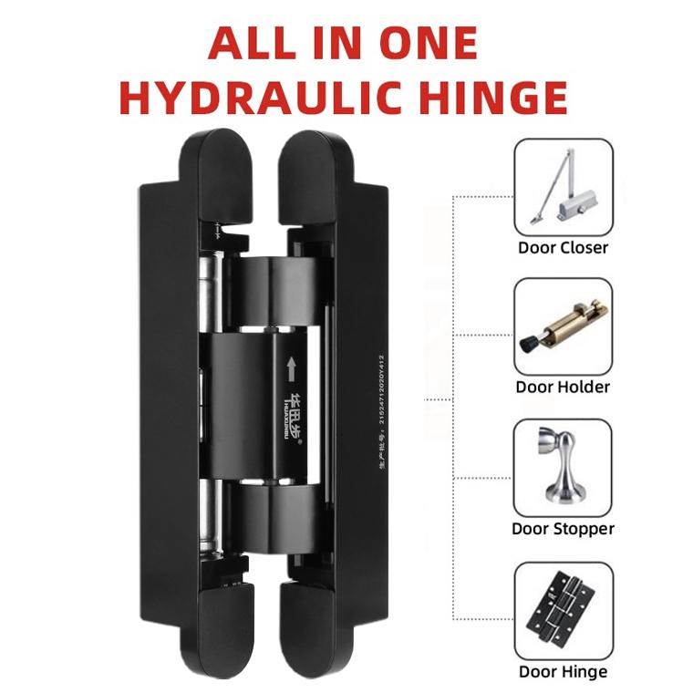 Hot Sale Modern Design 2D Adjustable Soft Self-Closing Hydraulic Aluminum Alloy Conceal Wood Door Hinge Spring Closer Heavy-Duty