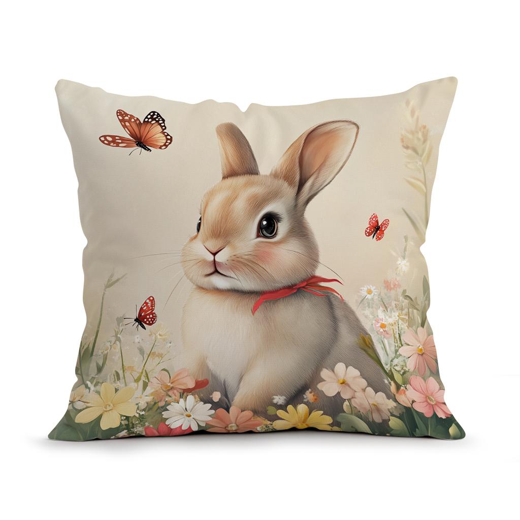 Easter Bunny And Eggs Pillowcase Printed Polyester 40/45/50cm Throw Pillowcover Decorative Sofa Cushion Pillowslip Home Decor